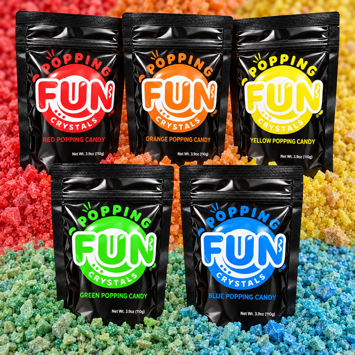 Bundle of 5 Colored Carbonated Crystals
